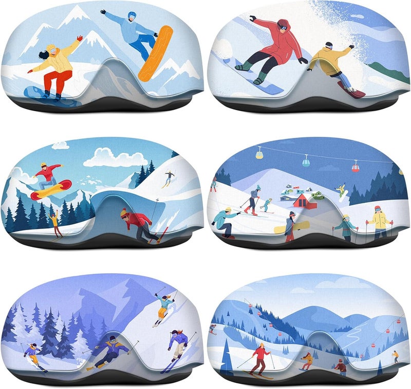Haull 6 Pcs Ski Snowboard Goggle Cover Protectors Microfiber Protective Cover Sleeve Ski Goggle Case for Travel Storage - Image 1